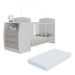 Berço Cômoda com Colchão Incluso Colinho de Mãe Multimóveis Branco/Cinza