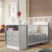 Berço Cômoda com Colchão Incluso Colinho de Mãe Multimóveis Branco/Cinza