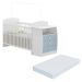 Berço Cômoda com Colchão Incluso Colinho de Mãe Multimóveis FG2951 Branco/Azul