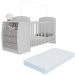 Berço Cômoda com Colchão Incluso Colinho de Mãe Multimóveis MP4304 Branco/Cinza