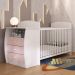 Berço Cômoda com Colchão Incluso Colinho de Mãe Multimóveis MP4304 Branco/Rosa