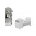 Berço Cômoda com Colchão Incluso e Guarda-Roupa 2 Portas 1 Gaveta Multimóveis MP4348 Branco/Colorido