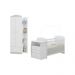 Berço Cômoda com Colchão Incluso e Guarda-Roupa 2 Portas 1 Gaveta Multimóveis MP4348 Branco/Colorido