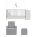 Berço Cômoda com Colchão, Poltrona de Amamentação e Puff Meu Bebê Multimóveis MP4102 Branco/Cinza