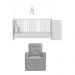 Berço Cômoda com Poltrona de Amamentação Meu Bebê Multimóveis MP4066 Branco/Cinza