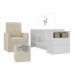 Berço Cômoda com Poltrona de Amamentação e Puff Meu Bebê Multimóveis MP4078 Branco/Bege
