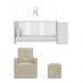 Berço Cômoda com Poltrona de Amamentação e Puff Meu Bebê Multimóveis MP4078 Branco/Bege
