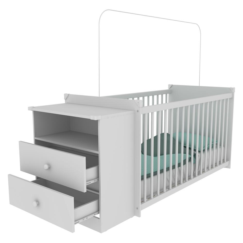 Berço Cômoda para Colchão 60 x 130 cm Meu Bebê Multimóveis Branco