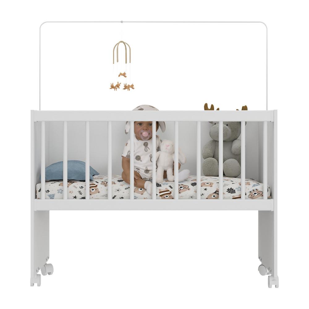Berço Reborn com Colchão Incluso e Rodízios Multimóveis MP4382C Branco