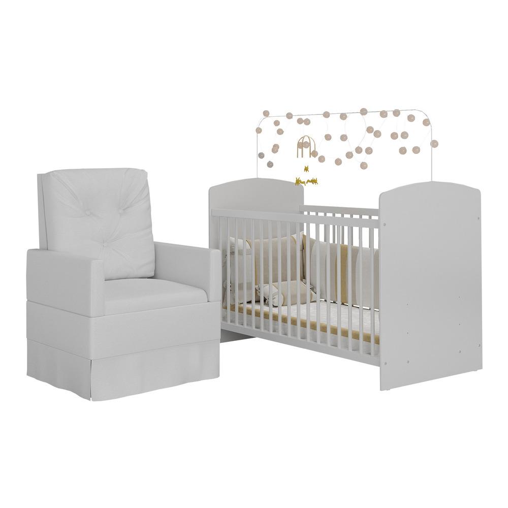 Berço com Poltrona de Amamentação Ana Lívia Multimóveis MP4069 Branco