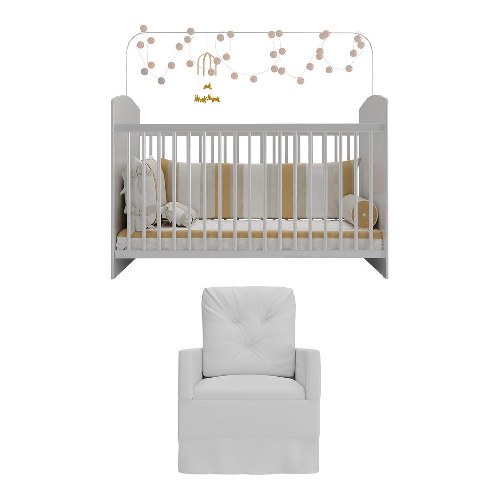 Berço com Poltrona de Amamentação Ana Lívia Multimóveis MP4069 Branco