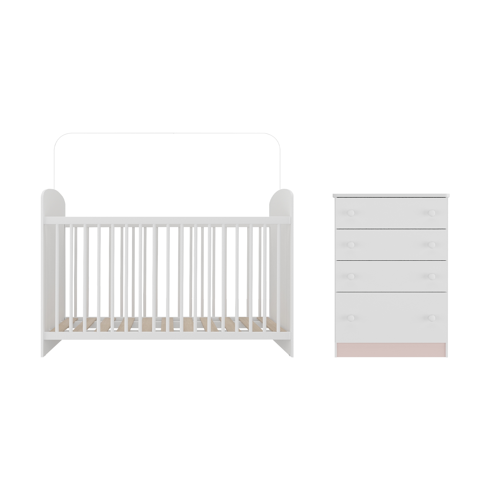 Berço e Cômoda Multimóveis João e Maria FG2810 Branco