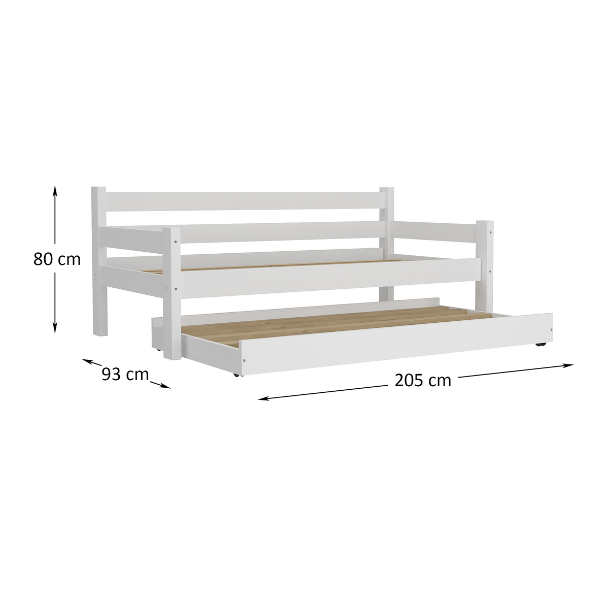 Bicama Madeira Maciça para Colchão 78/88 x 188cm Paris Multimóveis CR4139 Branca