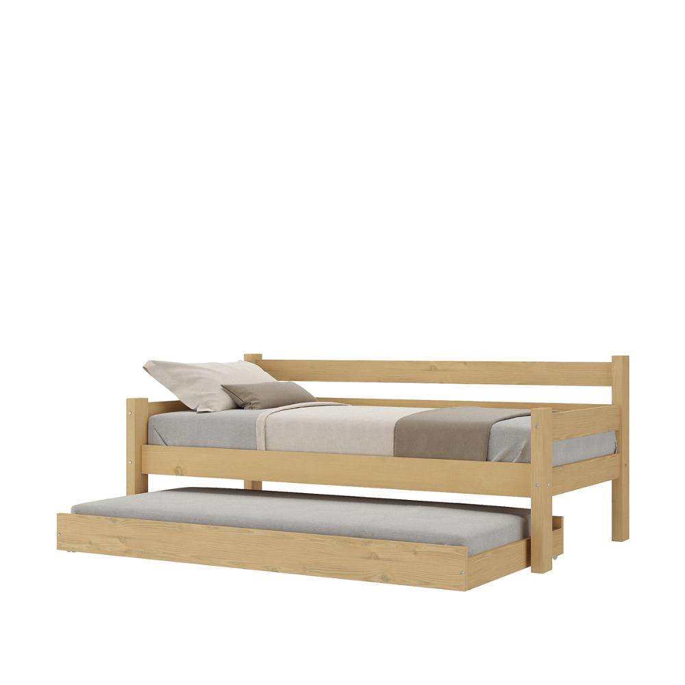 Bicama Madeira Maciça para Colchão 78/88 x 188cm Paris Multimóveis CR4139 Natural