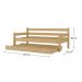 Bicama Madeira Maciça para Colchão 78/88 x 188cm Paris Multimóveis CR4139 Natural