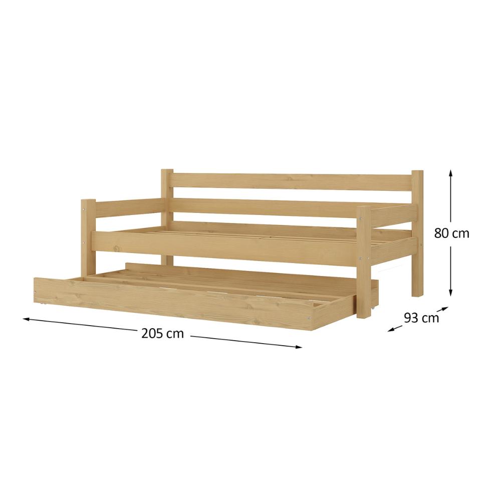 Bicama Madeira Maciça para Colchão 78/88 x 188cm Paris Multimóveis CR4139 Natural