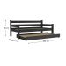 Bicama Madeira Maciça para Colchão 78/88 x 188cm Paris Multimóveis CR4139 Preta