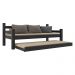 Bicama Madeira Maciça para Colchão 78/88 x 188cm Paris Multimóveis CR4139 Preta