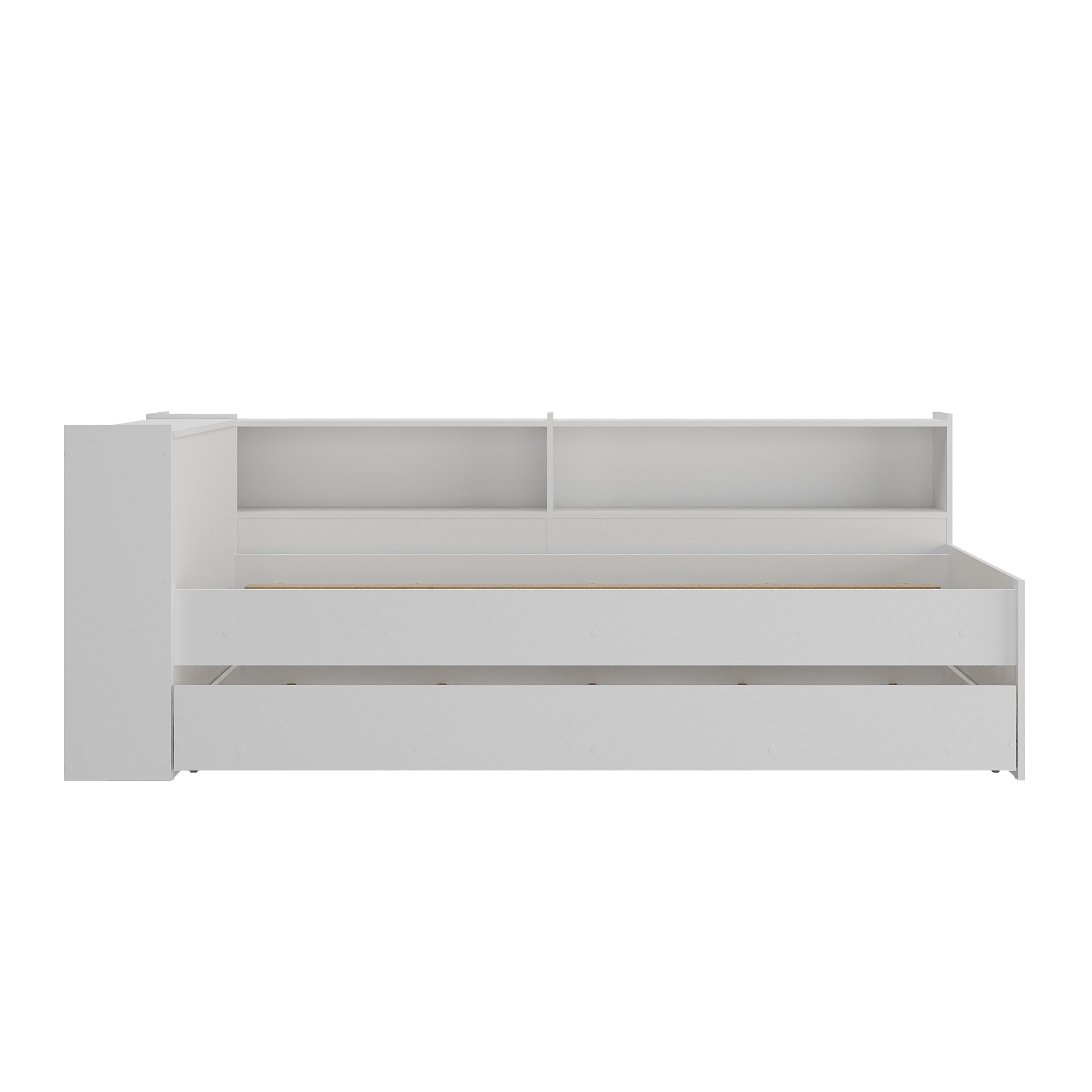 Bicama com Prateleira e Baú para colchão 78 x 188 cm Multimóveis Branca