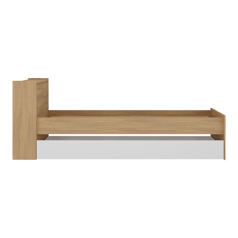 Bicama de Solteiro com Colchão Incluso e Baú Embutido Multimóveis MP4261 Rustic/Branco