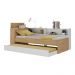 Bicama de Solteiro para Colchão 188 x 78cm com Baú Embutido e Prateleira Multimóveis MP4256 Rustic/Branco
