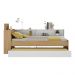 Bicama de Solteiro para Colchão 188 x 78cm com Baú Embutido e Prateleira Multimóveis MP4256 Rustic/Branco