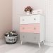 Cômoda 100% MDF 3 Gavetas Doçura Multimóveis  Branco/Cinza/Rosa