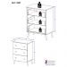 Cômoda 100% MDF 3 Gavetas Doçura Multimóveis  Branco/Cinza/Rosa