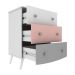 Cômoda 100% MDF 3 Gavetas Doçura Multimóveis  Branco/Cinza/Rosa