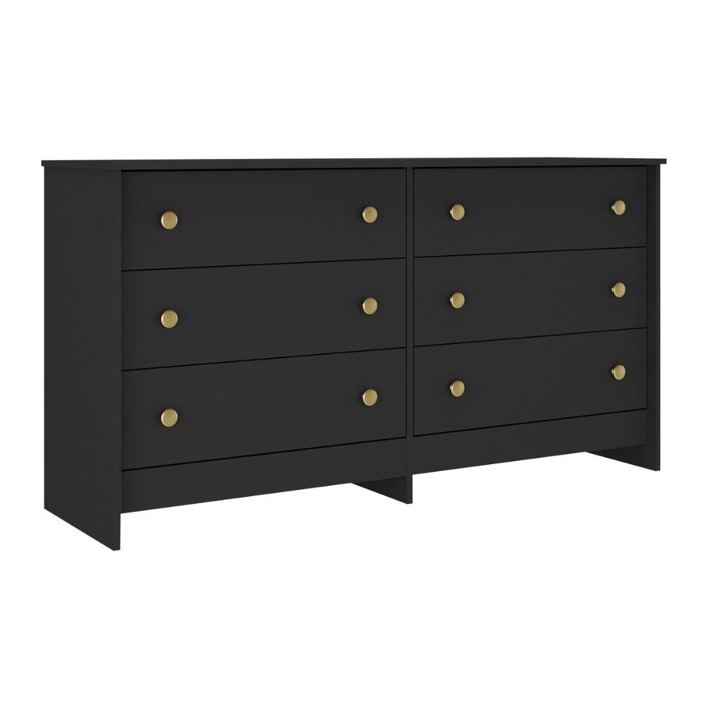 Cômoda 136cm com 6 Gavetas Flex Multimóveis MP4275 Preto