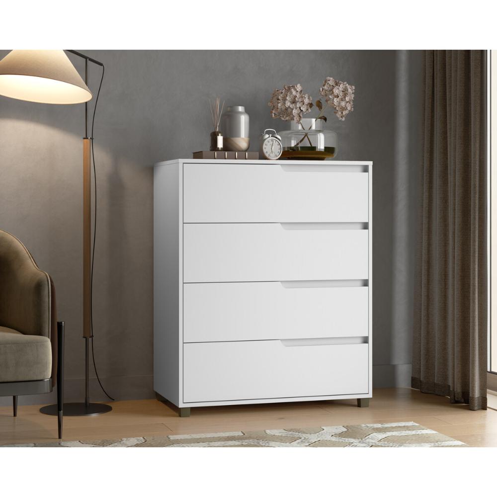 Cômoda 80cm com 4 Gavetas Multimóveis CR35243 Branco