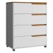 Cômoda 80cm com 4 Gavetas Multimóveis CR35243 Branco/Nature