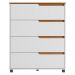 Cômoda 80cm com 4 Gavetas Multimóveis CR35243 Branco/Nature