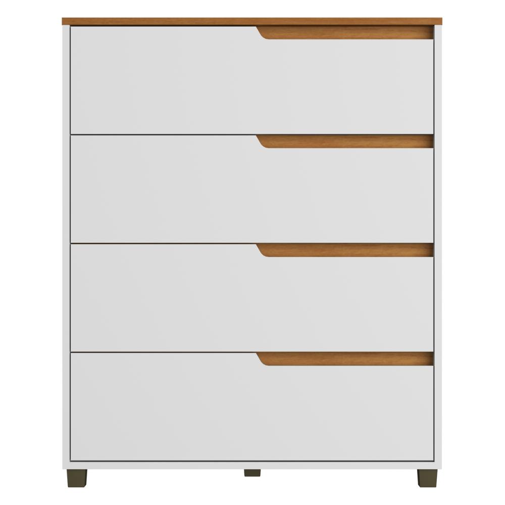 Cômoda 80cm com 4 Gavetas Multimóveis CR35243 Branco/Nature