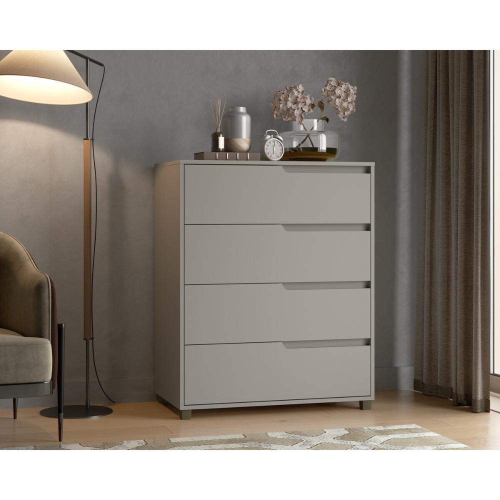 Cômoda 80cm com 4 Gavetas Multimóveis CR35243 Cinza