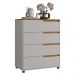 Cômoda 80cm com 4 Gavetas Multimóveis CR35243 Cinza/Nature