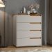 Cômoda 80cm com 4 Gavetas Multimóveis CR35243 Cinza/Nature