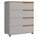 Cômoda 80cm com 4 Gavetas Multimóveis CR35243 Cinza/Nature