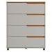 Cômoda 80cm com 4 Gavetas Multimóveis CR35243 Cinza/Nature