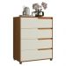 Cômoda 80cm com 4 Gavetas Multimóveis CR35243 Nature/Champanhe