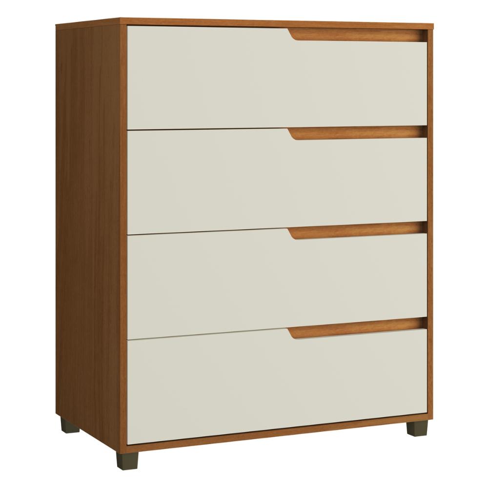 Cômoda 80cm com 4 Gavetas Multimóveis CR35243 Nature/Champanhe