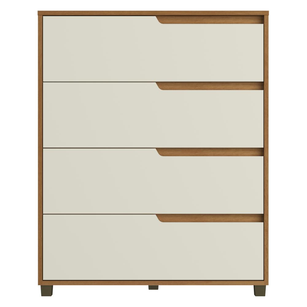Cômoda 80cm com 4 Gavetas Multimóveis CR35243 Nature/Champanhe