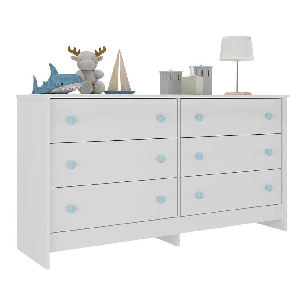 Cômoda Infantil 136cm com 6 Gavetas Multimóveis MP4336 Branco