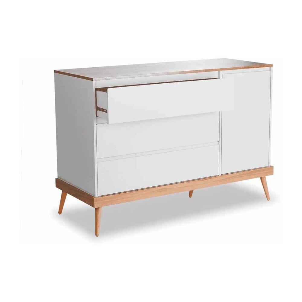 Cômoda Infantil 3 Gavetas 1 Porta Multimóveis CR40027 Branco/Amendola