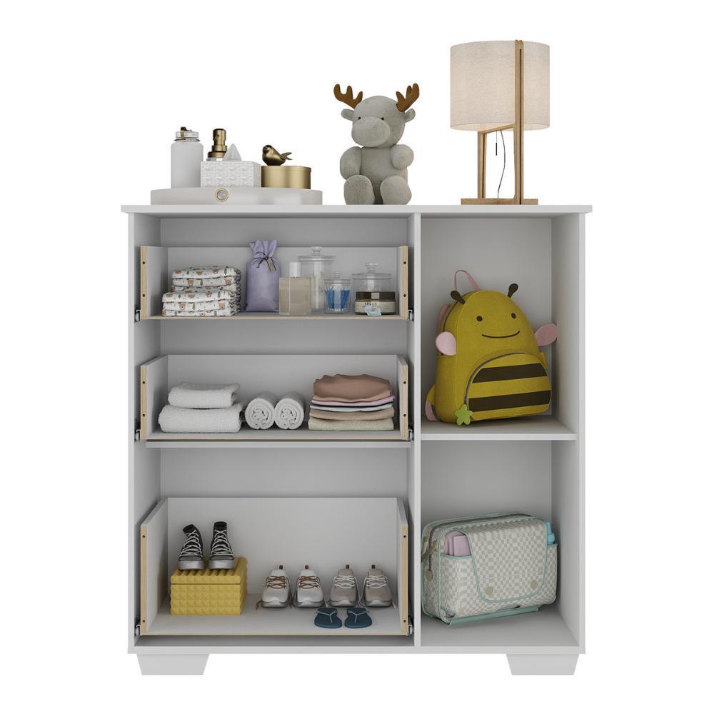 Cômoda Infantil com 1 Porta e 3 Gavetas Flex Algodão Doce Multimóveis MP4246 Branco