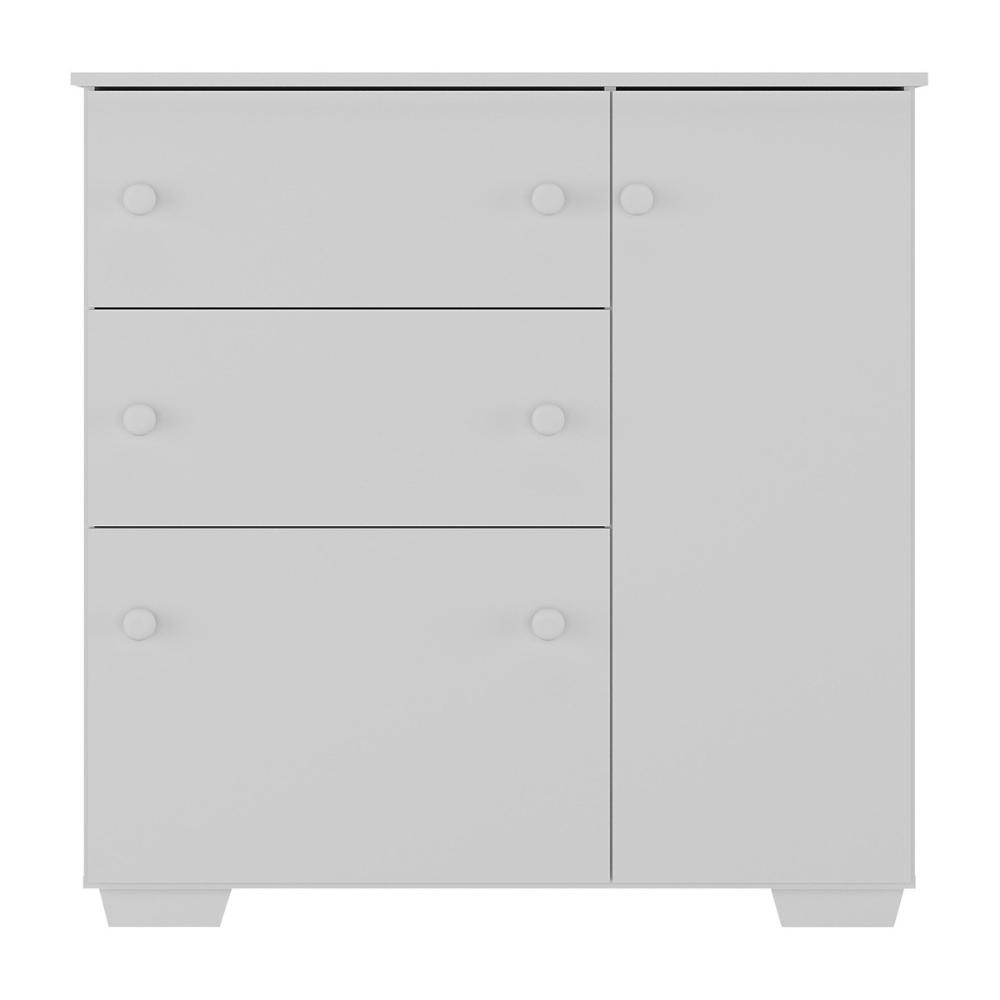 Cômoda Infantil com 1 Porta e 3 Gavetas Flex Algodão Doce Multimóveis MP4246 Branco