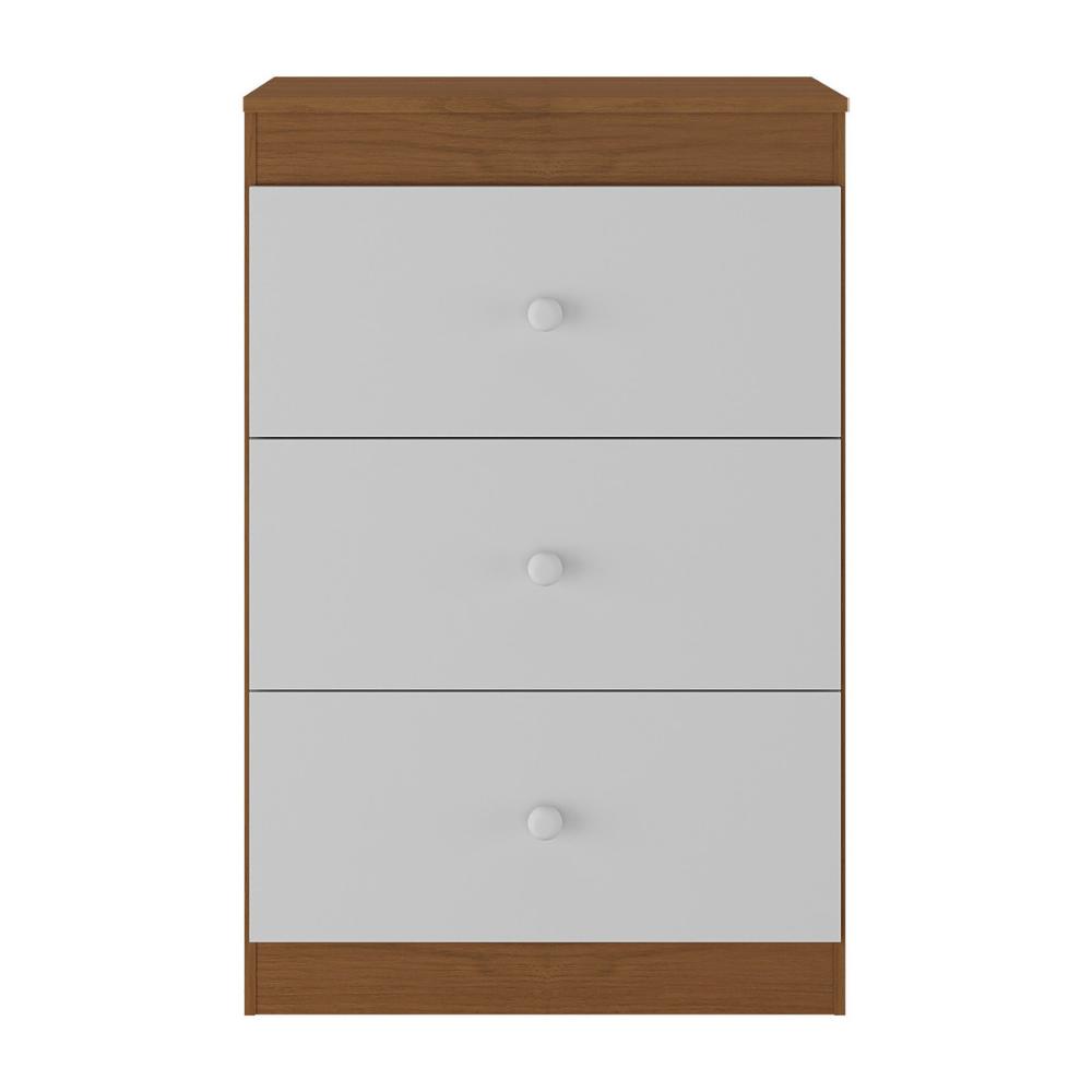 Cômoda Infantil com 3 Gavetas Doce de Leite Multimóveis MP2676 Madeirado/Branco