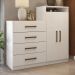 Cômoda com 2 Portas e 4 Gavetas 120cm Multimóveis CR35291 Branco
