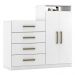 Cômoda com 2 Portas e 4 Gavetas 120cm Multimóveis CR35291 Branco