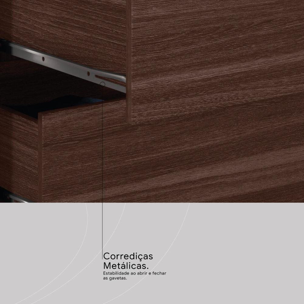 Cômoda com 4 Gavetas 63cm Multimóveis CR35290 Café Touch